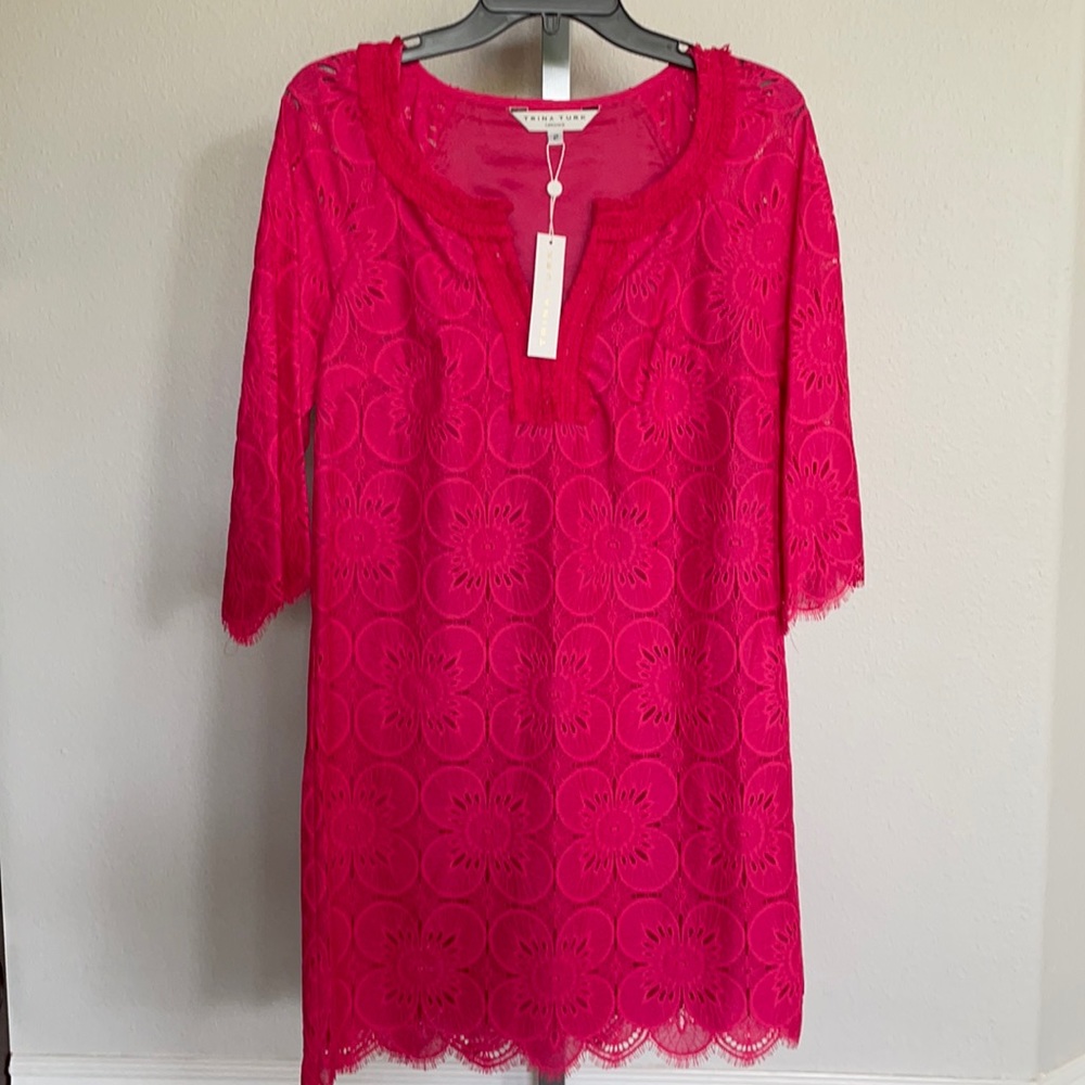 Trina Turk 3/4 sleeve pink dress, size 2